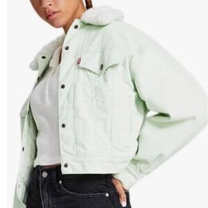 Levi's oversized cropped corduroy trucker jacket.